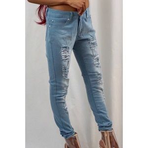 Faded Blue Skinny Jeans